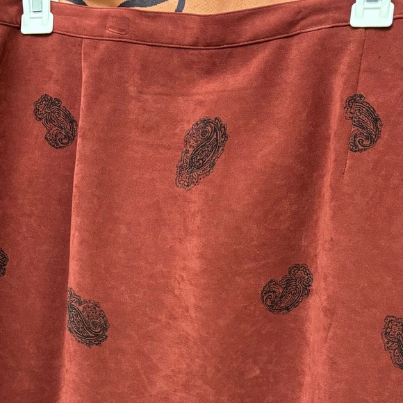 Vintage NWT paisley Notations skirt, faux suede, XL - Picture 3 of 12